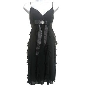 Scarlett Black Ruffle Baby Doll Cocktail Dress Size 12 Fairy Whimsigoth Vintage